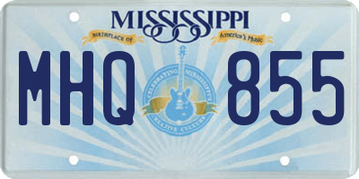 MS license plate MHQ855