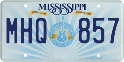 MS license plate MHQ857