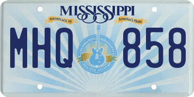 MS license plate MHQ858