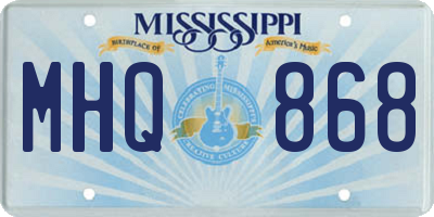MS license plate MHQ868