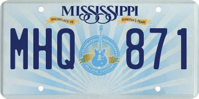 MS license plate MHQ871