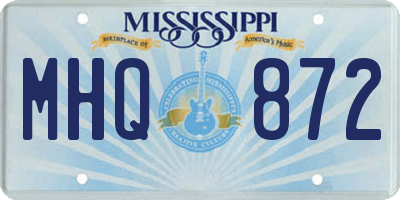 MS license plate MHQ872