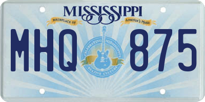 MS license plate MHQ875