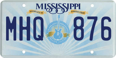 MS license plate MHQ876