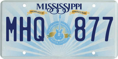 MS license plate MHQ877
