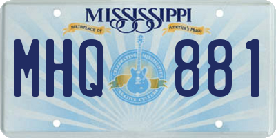 MS license plate MHQ881