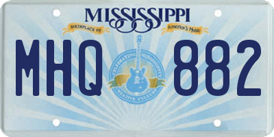 MS license plate MHQ882