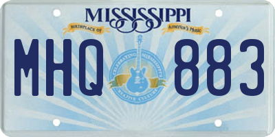 MS license plate MHQ883