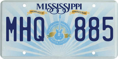 MS license plate MHQ885