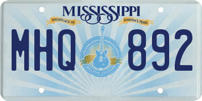MS license plate MHQ892