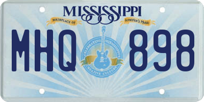MS license plate MHQ898
