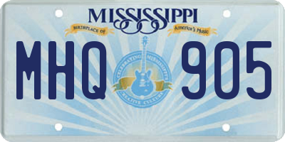 MS license plate MHQ905