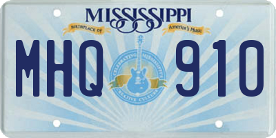 MS license plate MHQ910