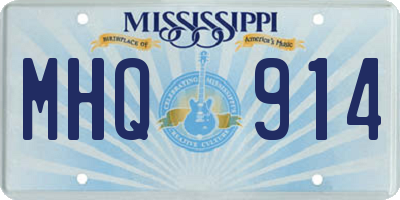 MS license plate MHQ914