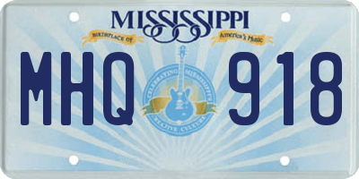 MS license plate MHQ918