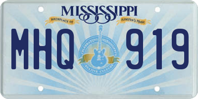 MS license plate MHQ919