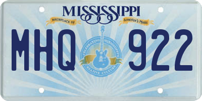 MS license plate MHQ922