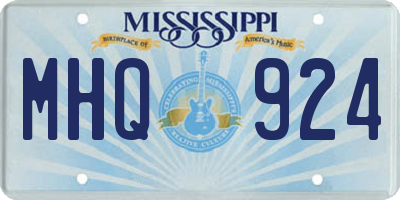 MS license plate MHQ924