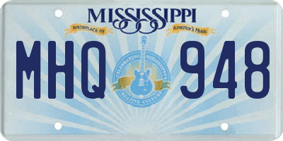 MS license plate MHQ948