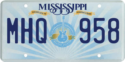 MS license plate MHQ958