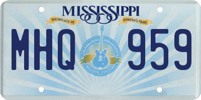 MS license plate MHQ959