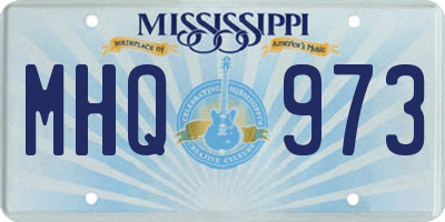 MS license plate MHQ973