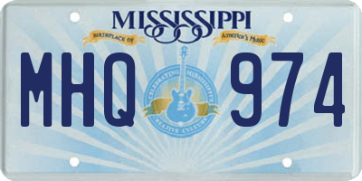 MS license plate MHQ974