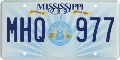 MS license plate MHQ977