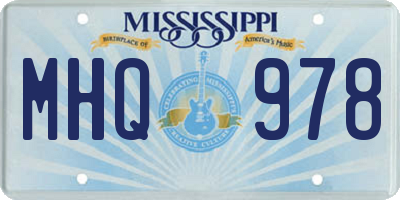 MS license plate MHQ978