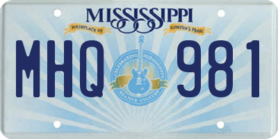 MS license plate MHQ981