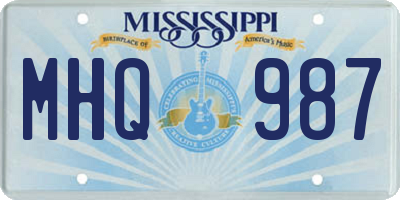 MS license plate MHQ987