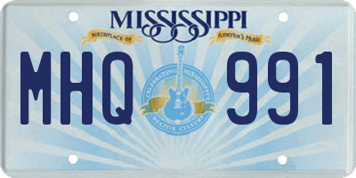 MS license plate MHQ991