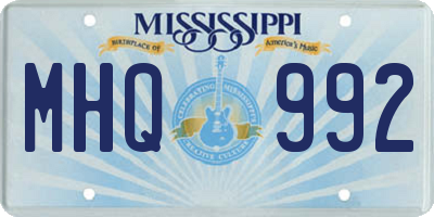 MS license plate MHQ992
