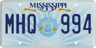 MS license plate MHQ994
