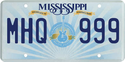 MS license plate MHQ999
