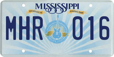 MS license plate MHR016