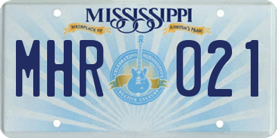 MS license plate MHR021