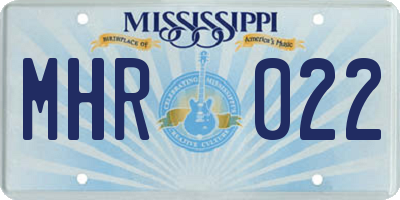 MS license plate MHR022