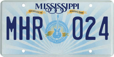 MS license plate MHR024