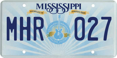 MS license plate MHR027