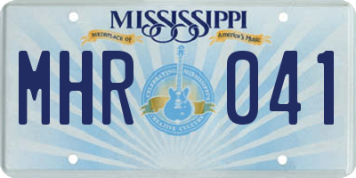 MS license plate MHR041