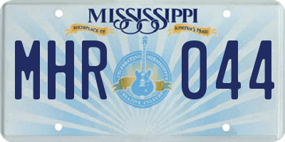 MS license plate MHR044
