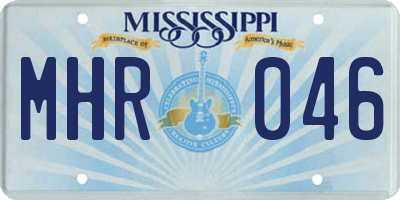 MS license plate MHR046