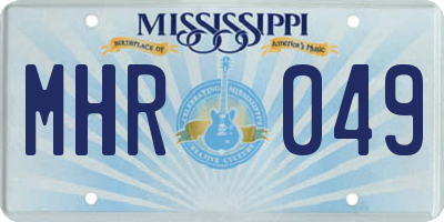MS license plate MHR049