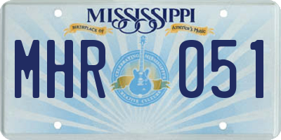 MS license plate MHR051