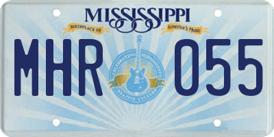 MS license plate MHR055