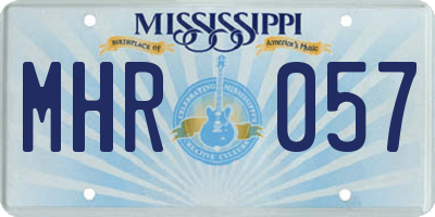 MS license plate MHR057