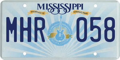 MS license plate MHR058