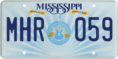 MS license plate MHR059