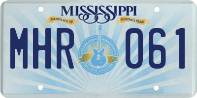 MS license plate MHR061